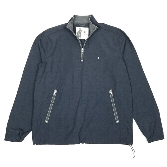 Linksoul Golf Tempus Fugit Heather Navy Quarter Pullover Windbreaker Mens Small - Picture 1 of 6